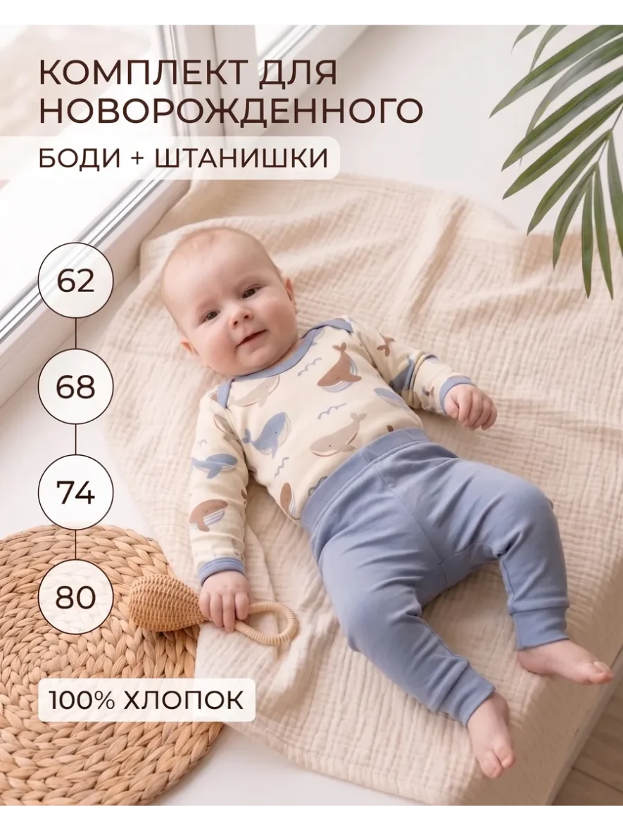 Комплект для новорожденного боди и штанишки