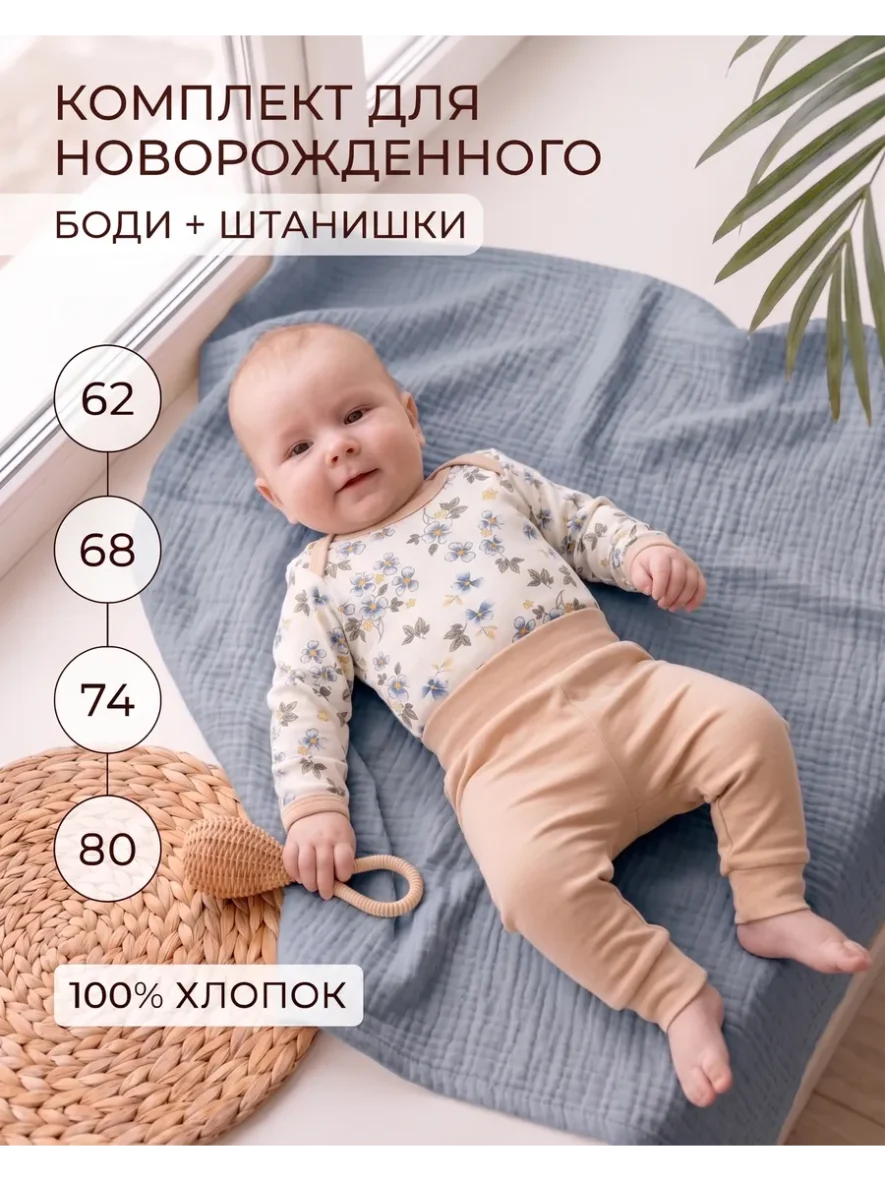Комплект для новорожденного боди и штанишки